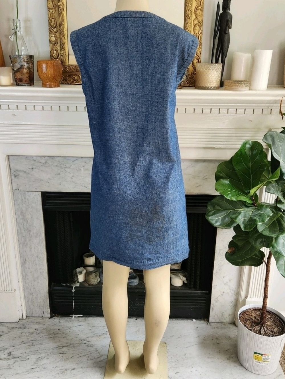 Kate Spade Saturday Denim Dress Shift Size Medium Scandanavian Clean Girl - Picture 5 of 7